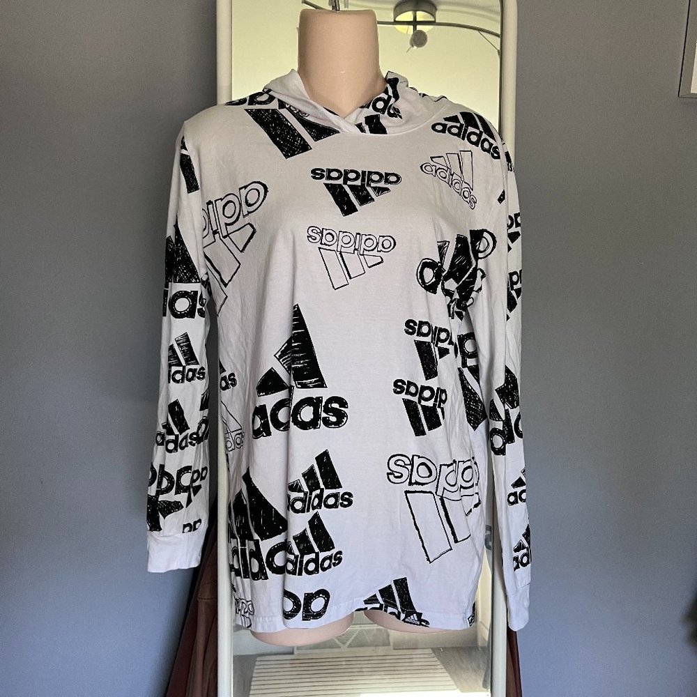 Adidas Lightweight Bold Logo Sweatshirt Size Large (14/16) 100% Cotton